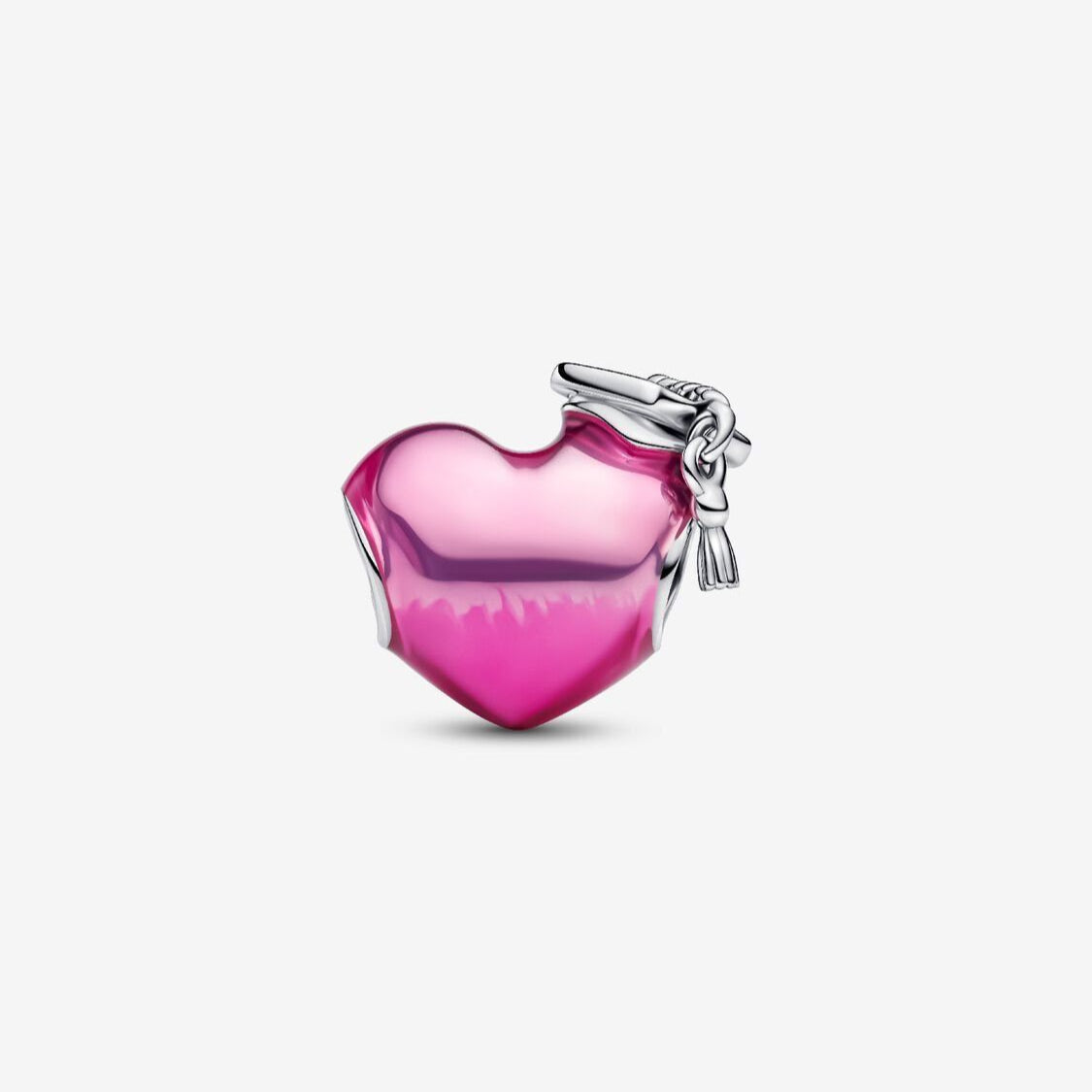 2025 Graduation Pink Heart Charm Hallmarked S925 Sterling Silver