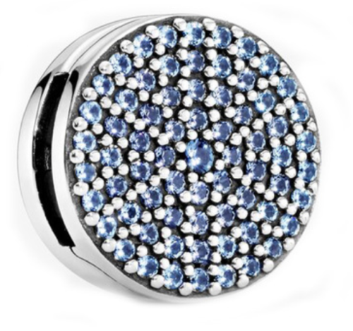 Sparkling Blue Clip Reflexions Charm Hallmarked S925 Sterling Silver