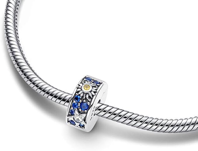 Celestial Sun, Star & Moon Clip Charm Hallmarked S925 Sterling Silver