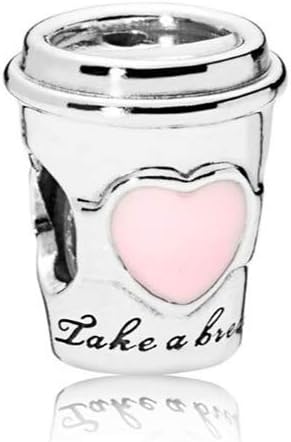 Take a Break Coffee Cup Charm Hallmarked S925 Sterling Silver