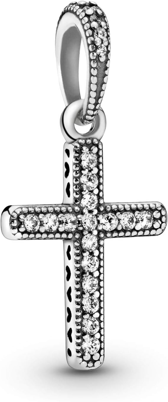 Sparkling Cross Pendant charm Hallmarked S925 Sterling Silver