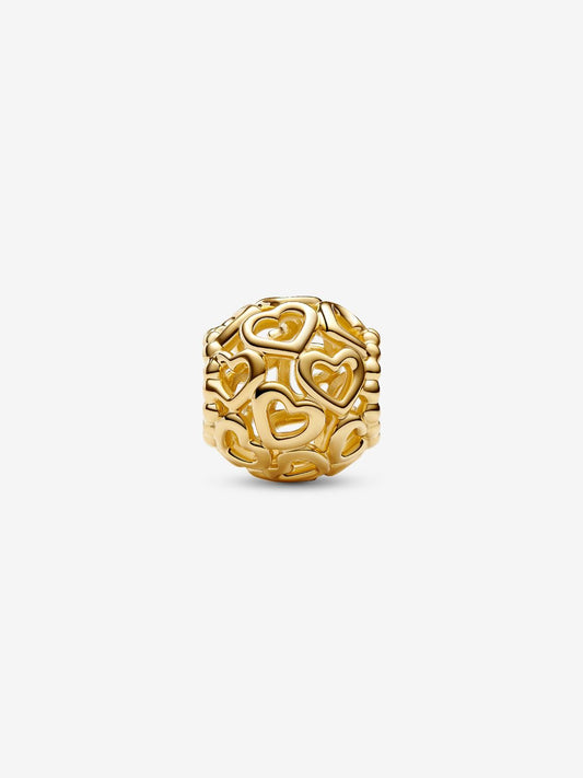 Openwork Heart Charm Hallmarked S925 Sterling Silver