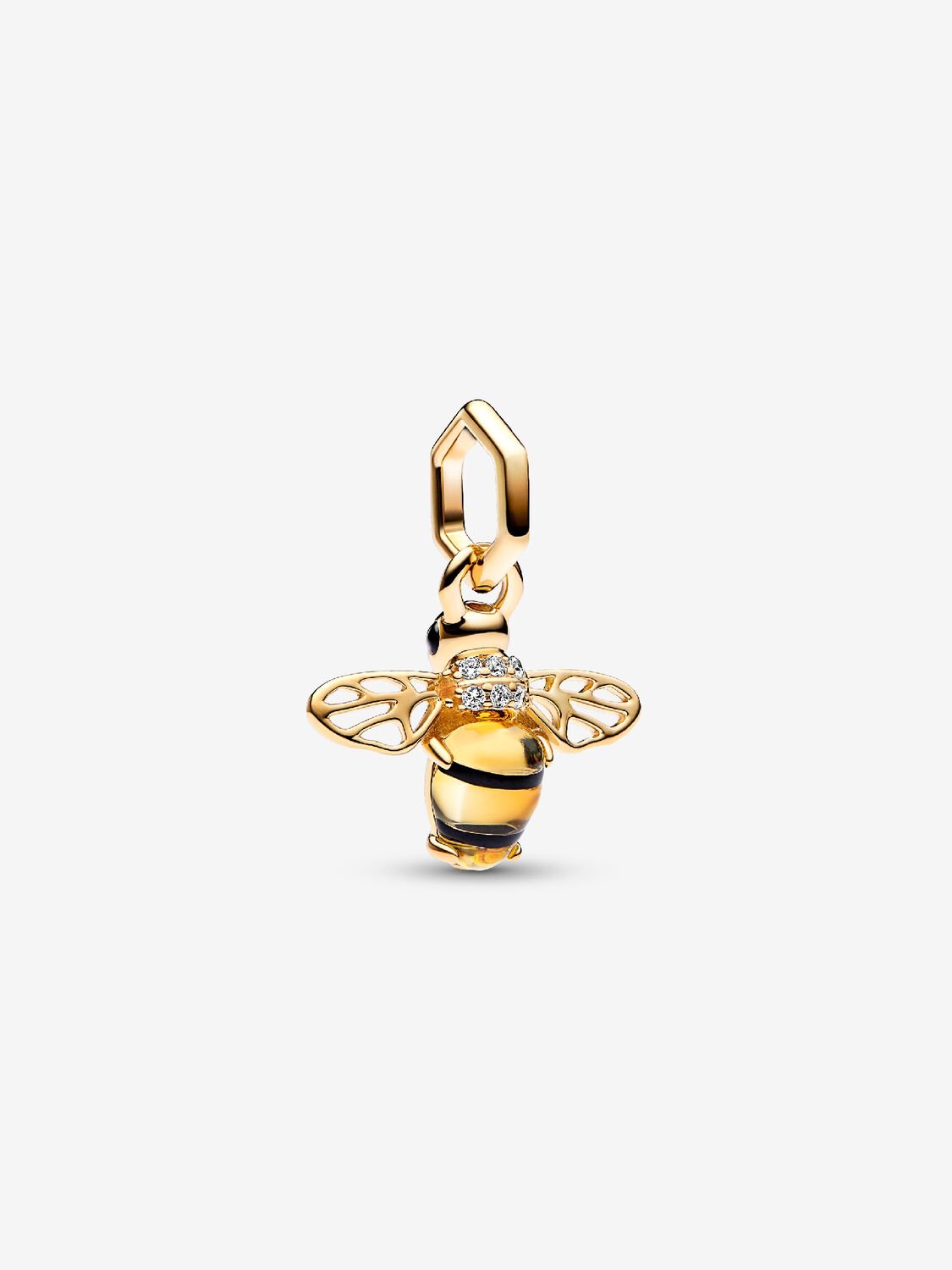 Sparkling Bee Dangle Charm Hallmarked S925 Sterling Silver