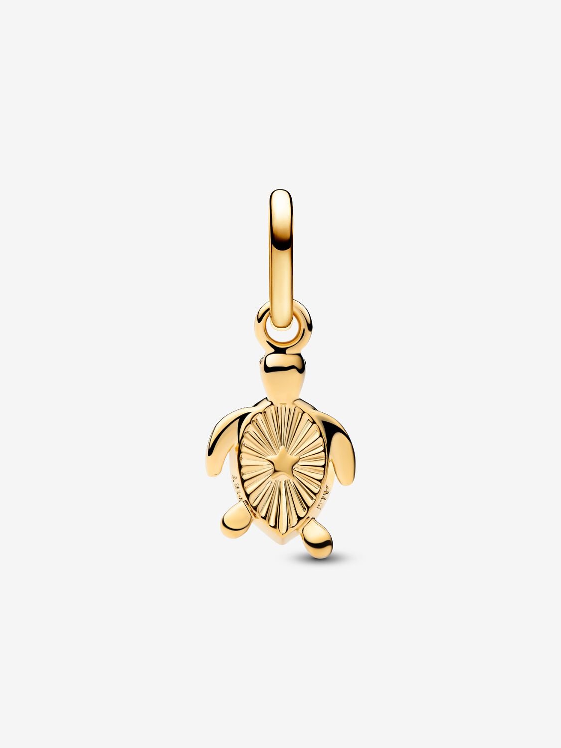Green Turtle Mini Dangle Charm Hallmarked S925 Sterling Silver