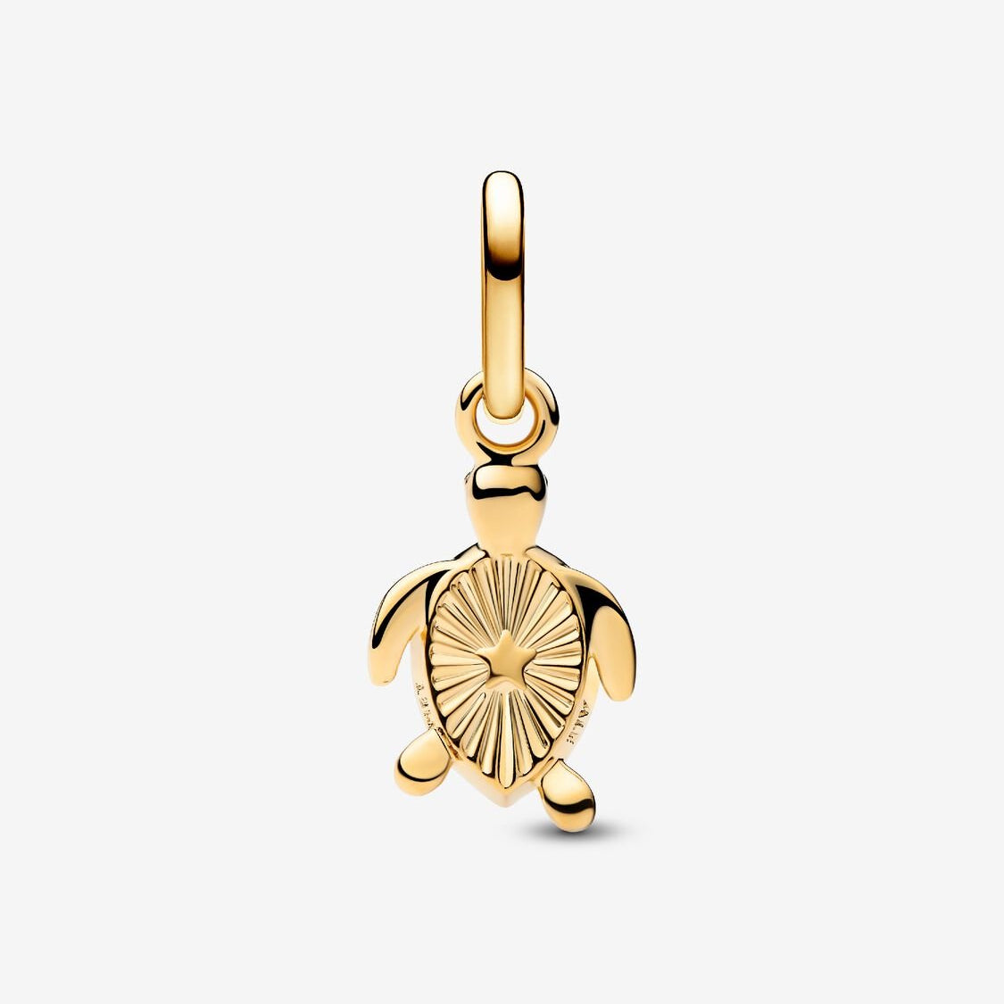 Green Turtle Mini Dangle Charm Hallmarked S925 Sterling Silver