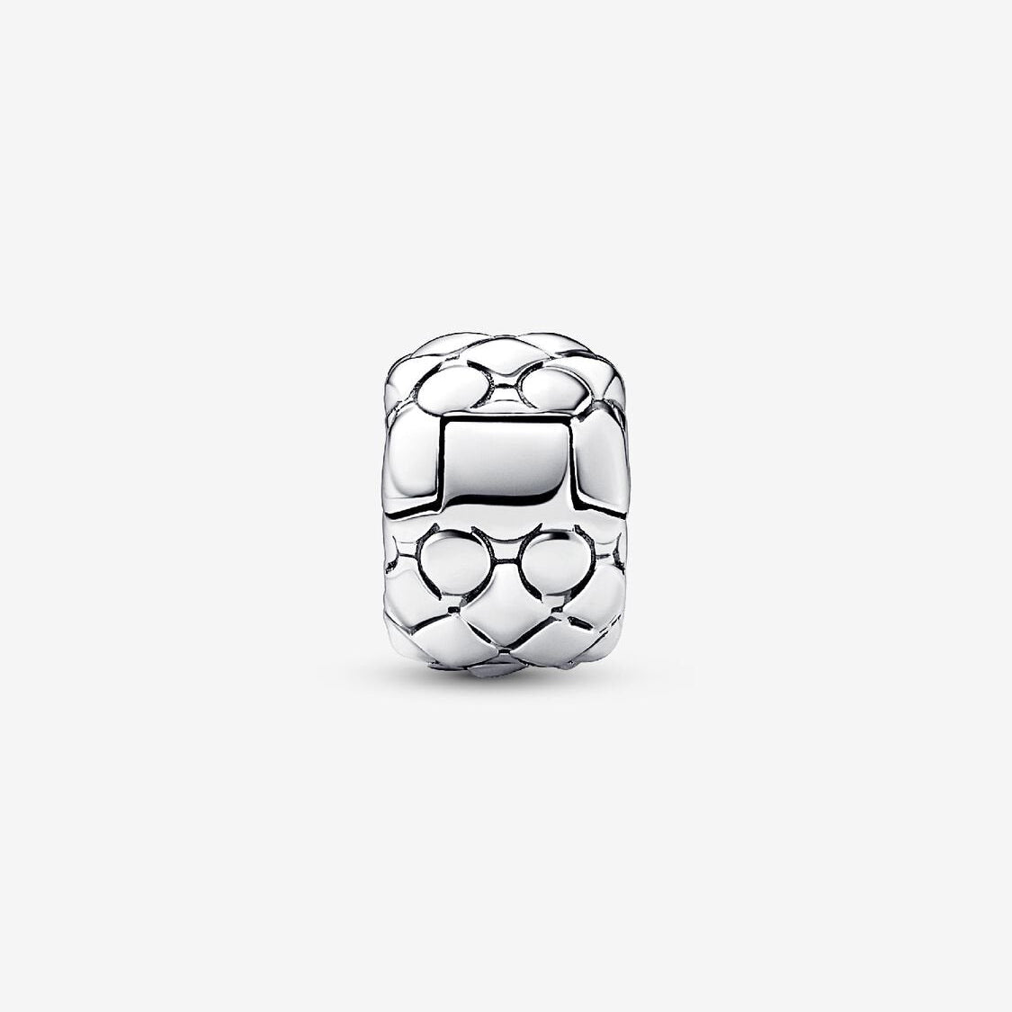 Studded Clip Charm Hallmarked S925 Sterling Silver