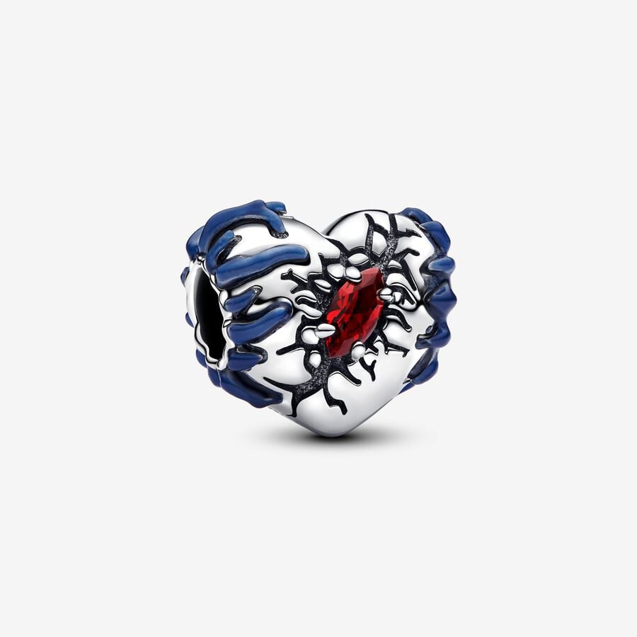Stranger Things Glow-in-the-dark Heart Charm Hallmarked S925 Sterling Silver
