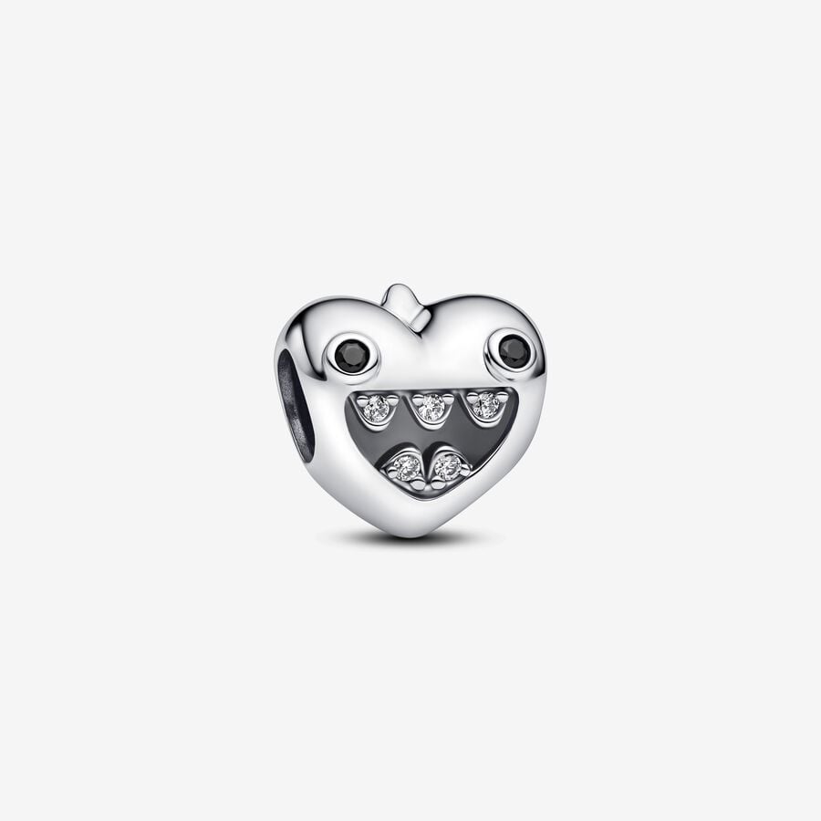 Mum's Little Monsters Heart Charm Hallmarked S925 Sterling Silver