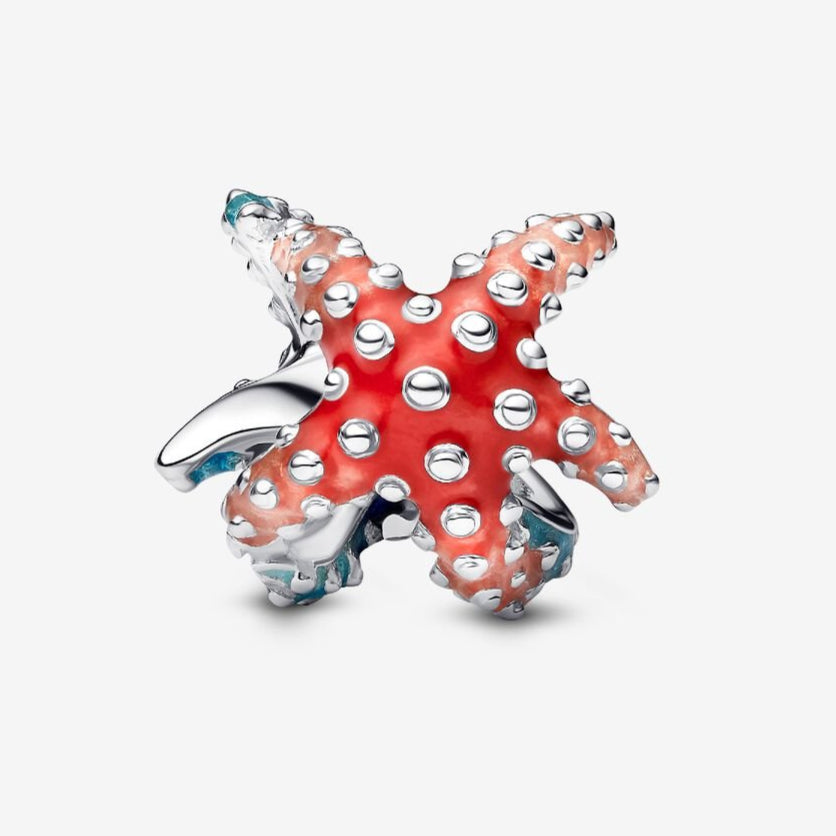 Colourful Star Fish Charm Hallmarked S925 Sterling Silver