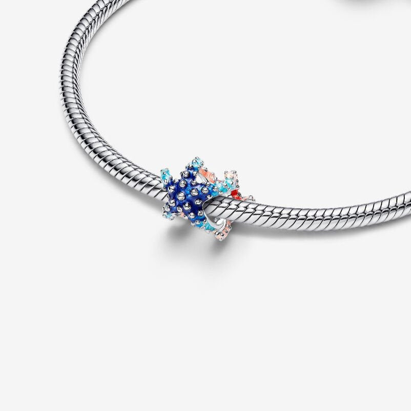 Colourful Star Fish Charm Hallmarked S925 Sterling Silver