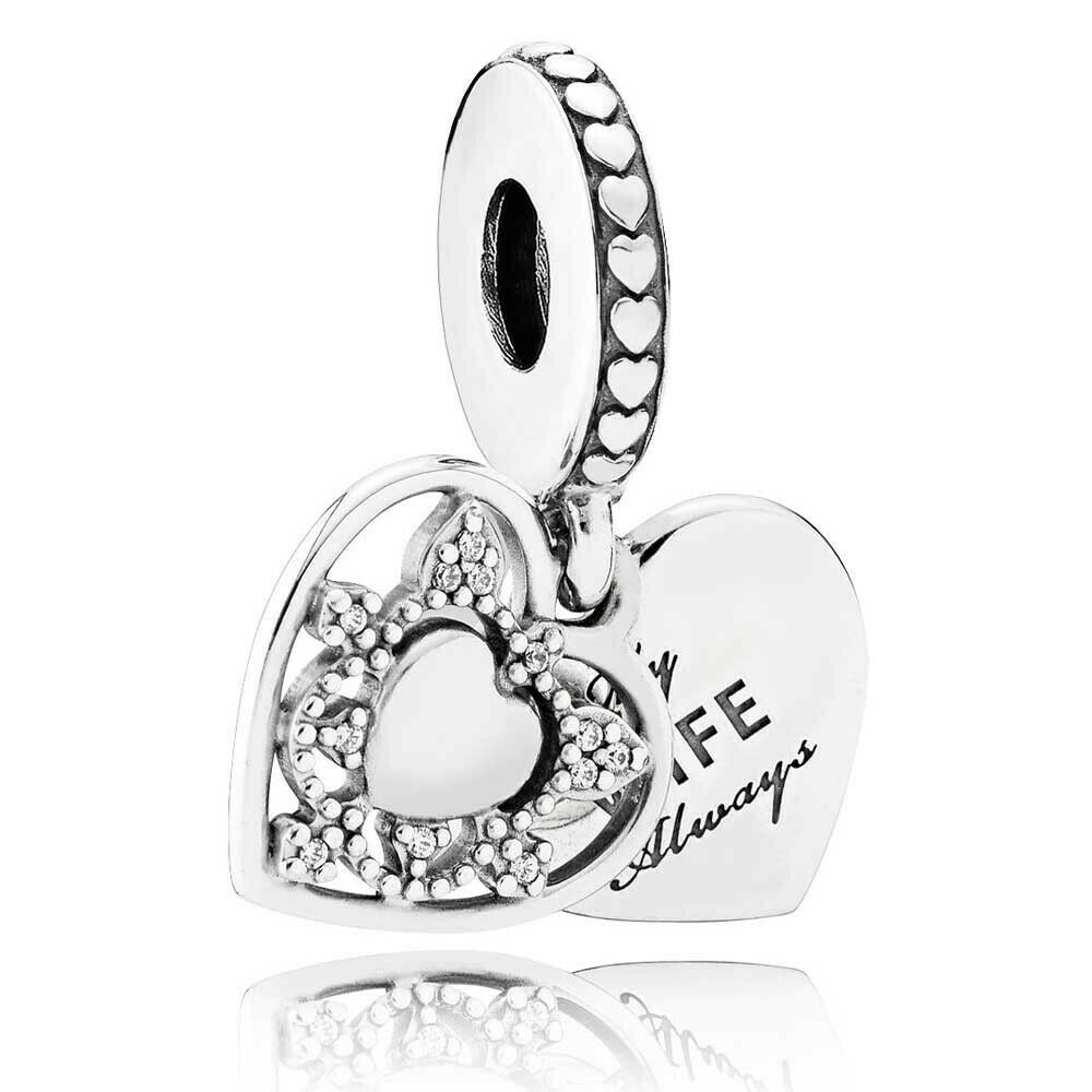 Always My Wife Dangle Charm Hallmarked S925 Sterling Silver