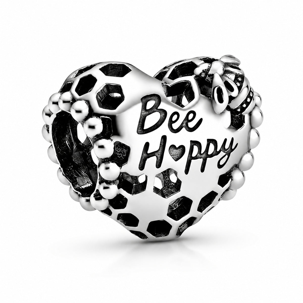 Be Happy Heart Charm S925 Sterling Silver