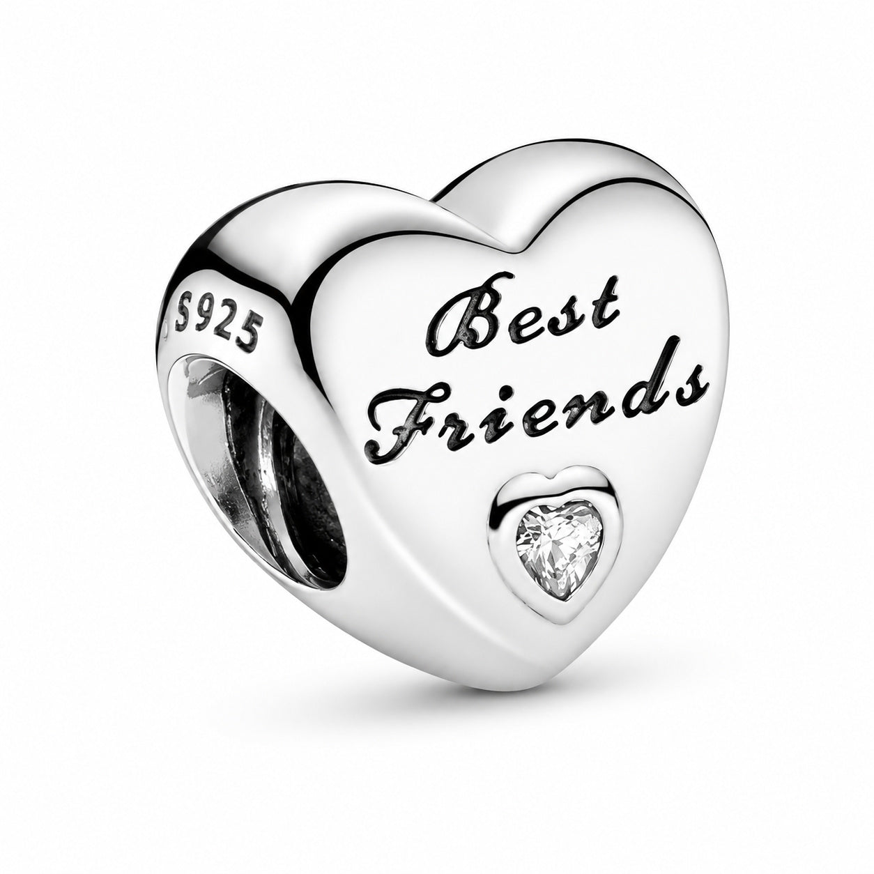 Best Friends Heart Charm S925 Sterling Silver