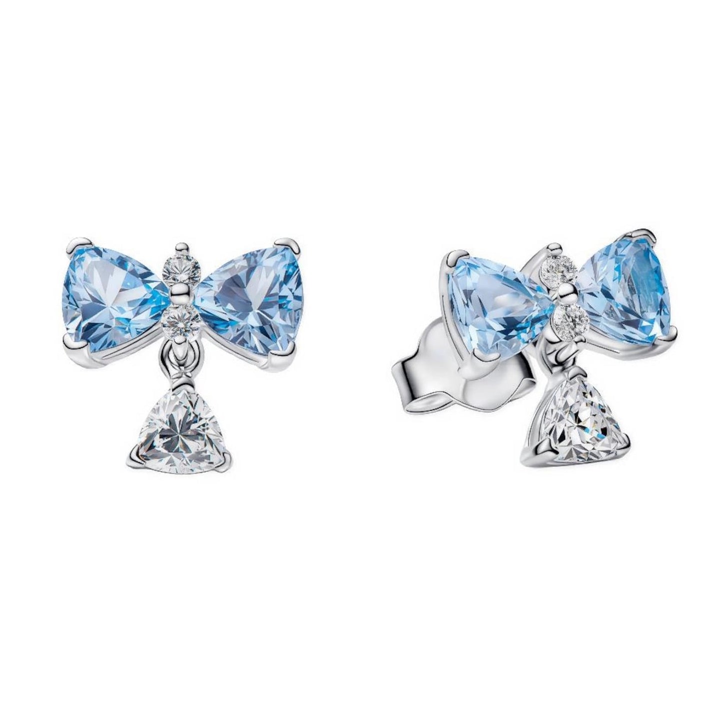 Bridgerton Blue Bow Sterling Silver Stud Earrings