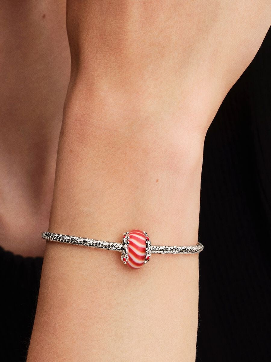 Candy Murano Glass Charm Hallmarked S925 Sterling Silver