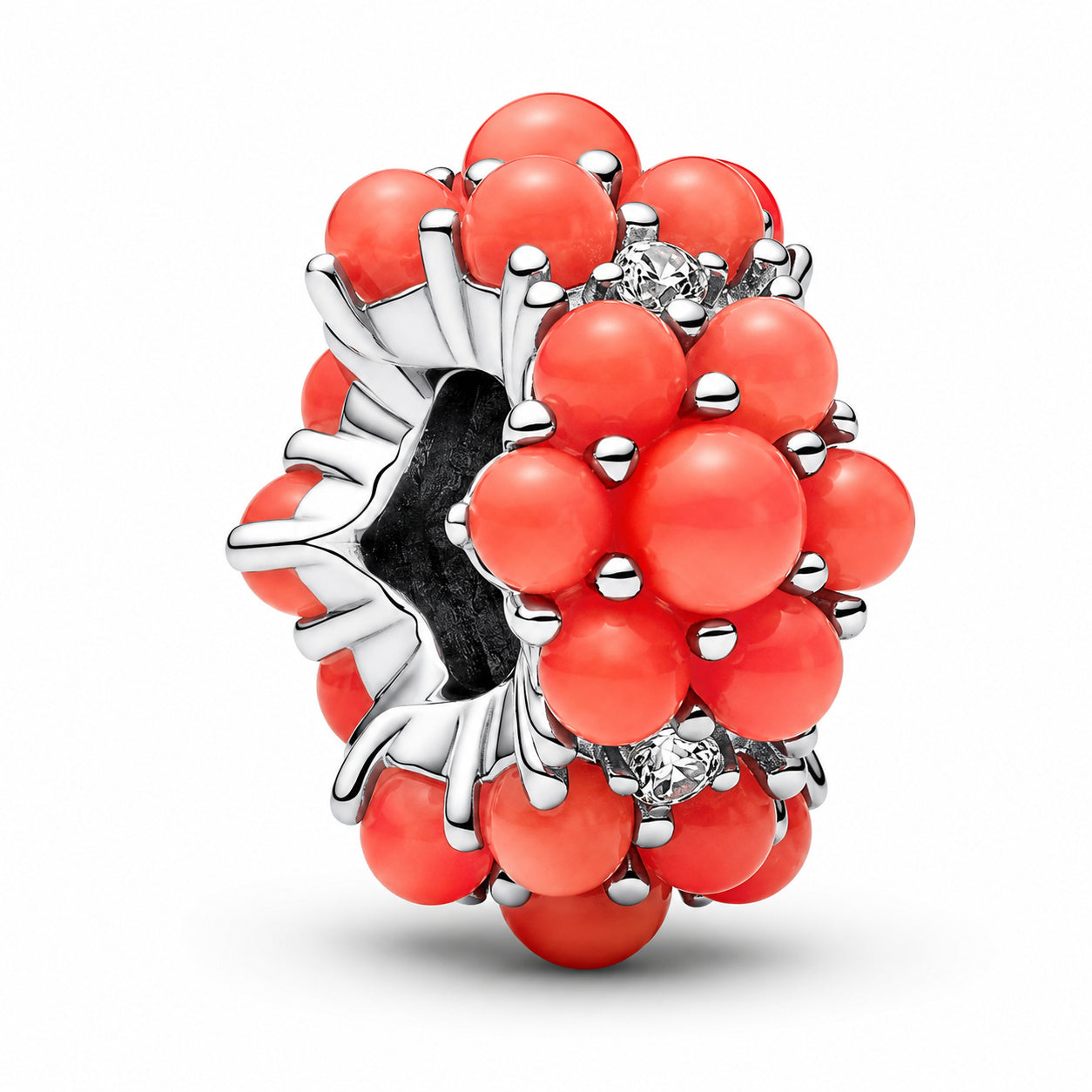 Coral-coloured Ocean Charm Hallmarked S925 Sterling Silver