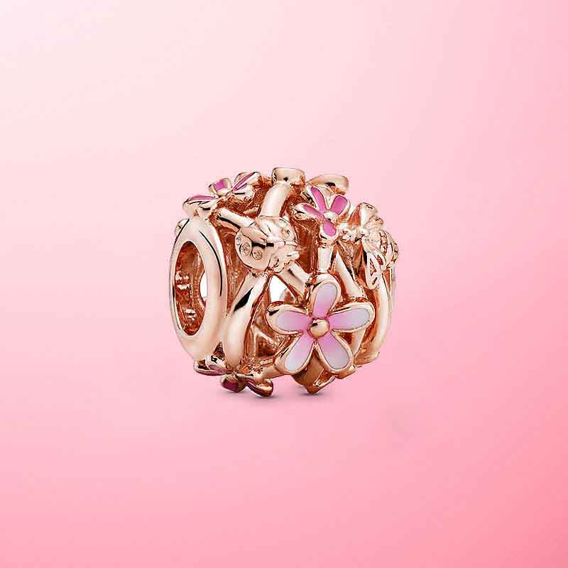 Daisy Ladybug Charm Hallmarked S925 Sterling Silver