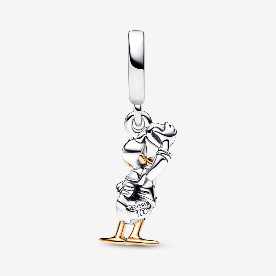 Disney 100th Anniversary Donald Duck Dangle Charm Hallmarked S925 Sterling Silver