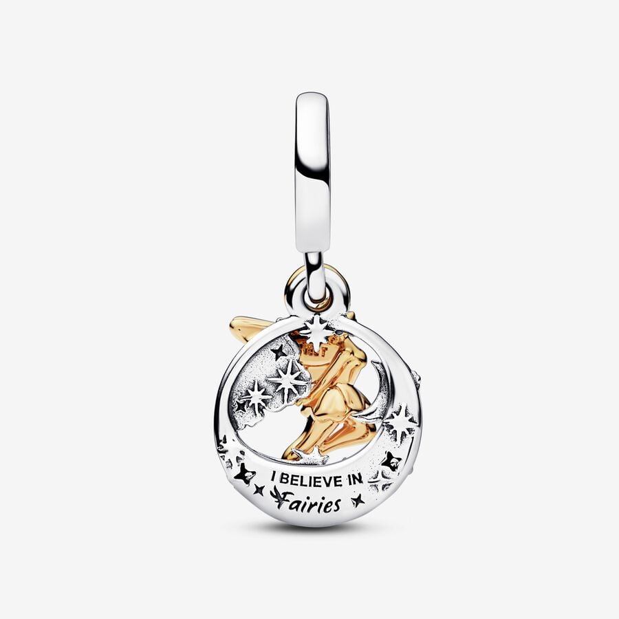Disney Tinker Bell Celestial Night Dangle Charm Hallmarked S925 Sterling Silver