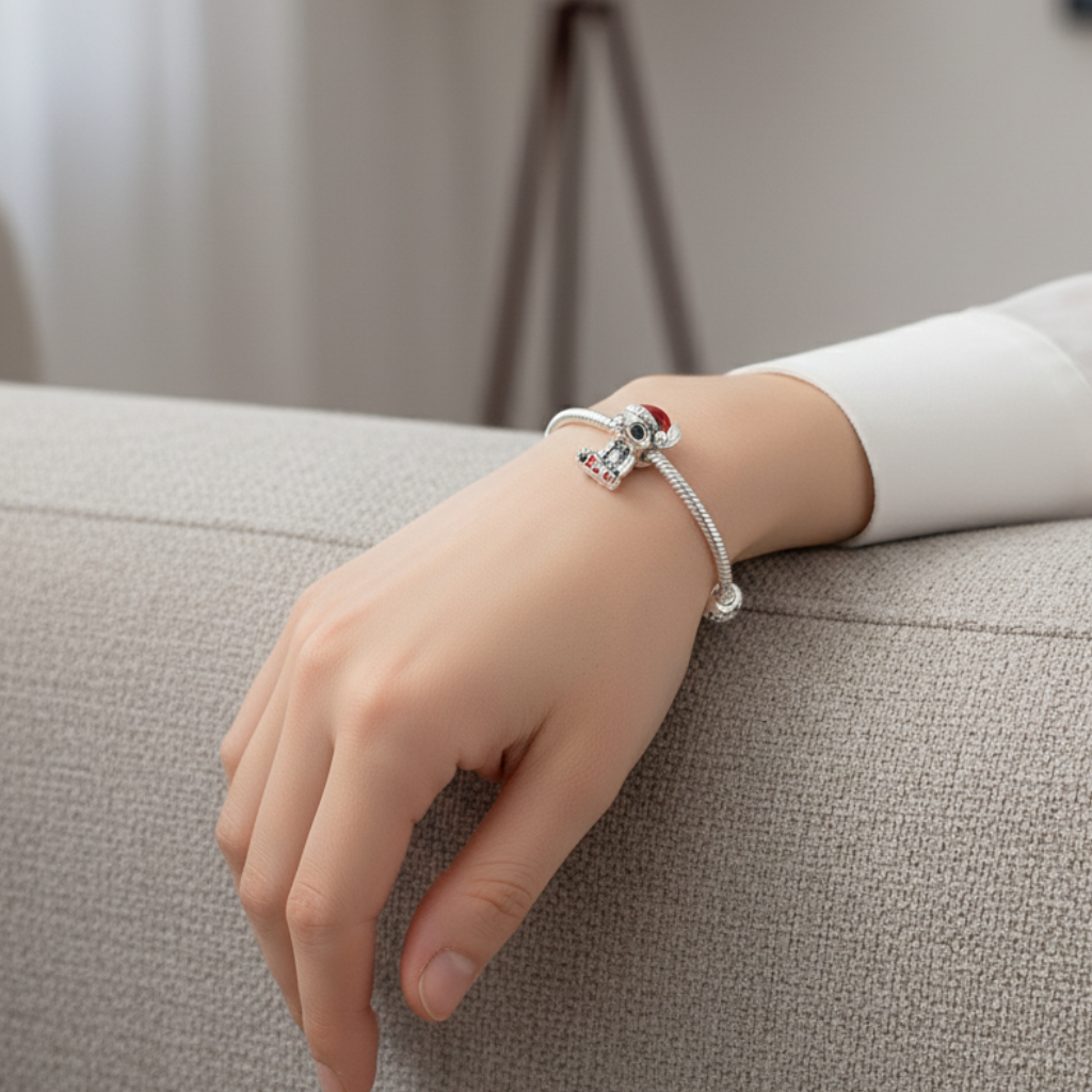 Disney Lilo Christmas Charm Hallmarked S925 Sterling Silver