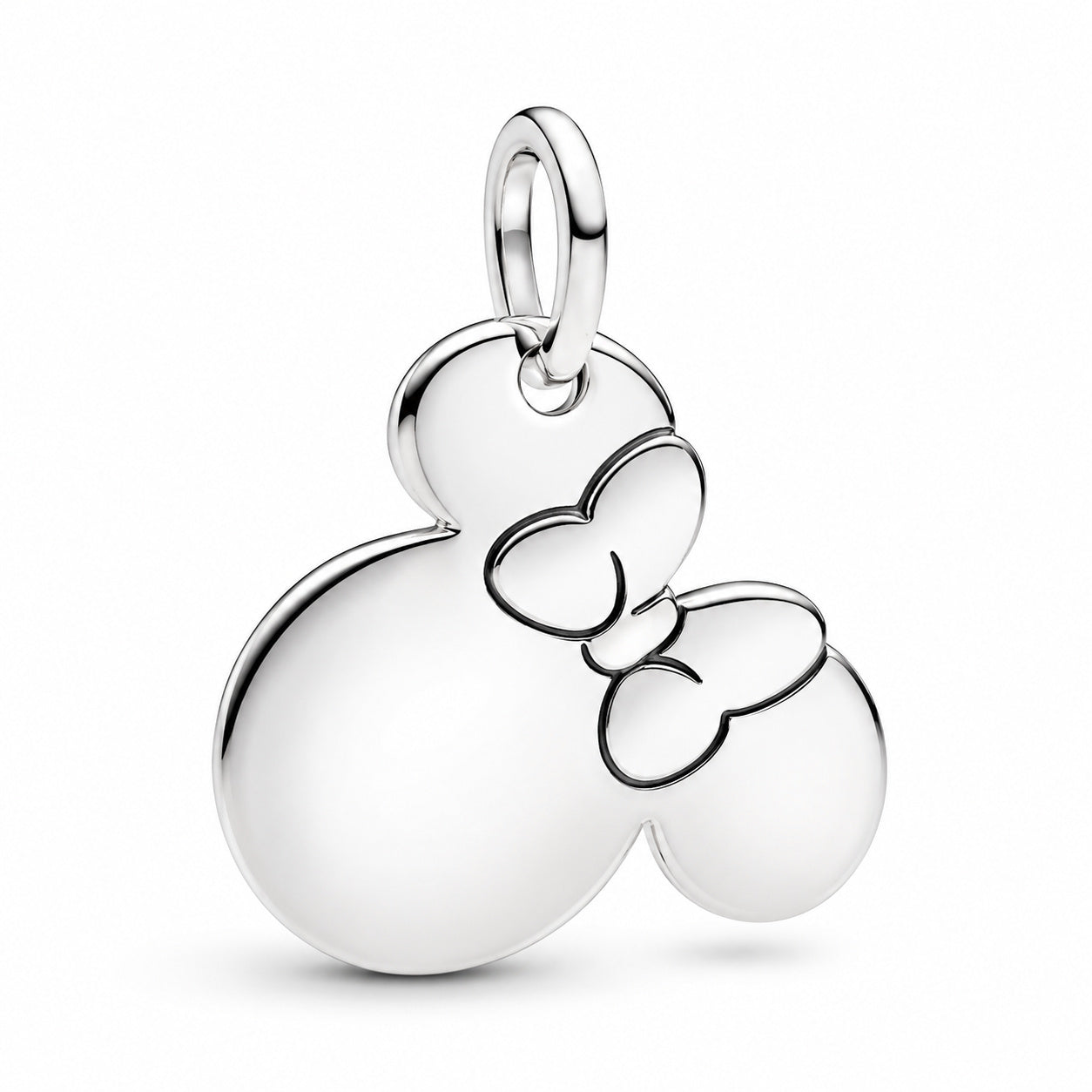 Disney Minnie Mouse Engravable Dangle Charm Hallmarked S925 Sterling Silver