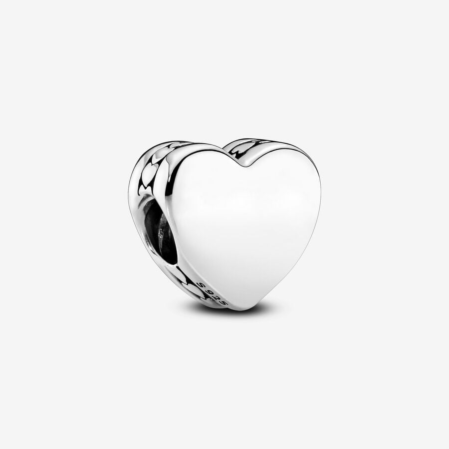 Engravable Heart Charm Hallmarked S925 Sterling Silver