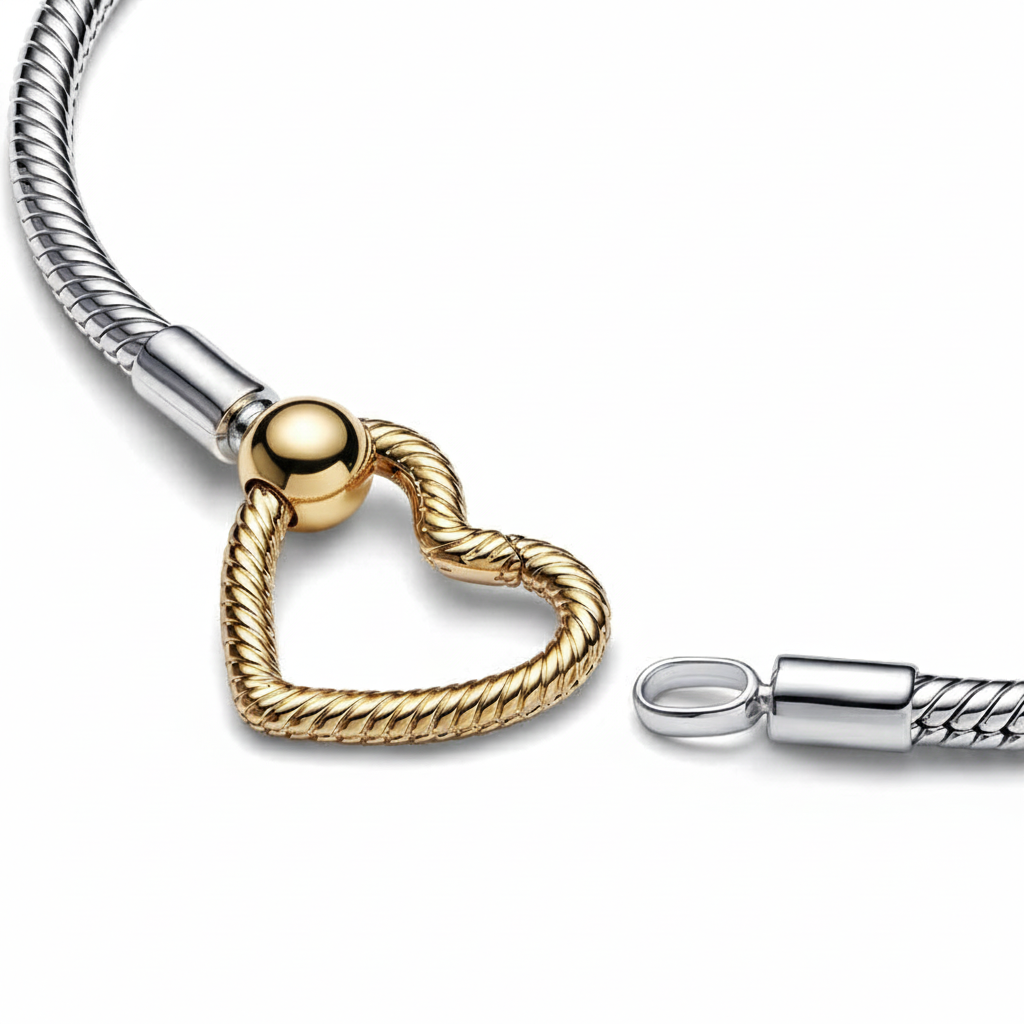 Moments Golden Heart Closure Charm Bracelet