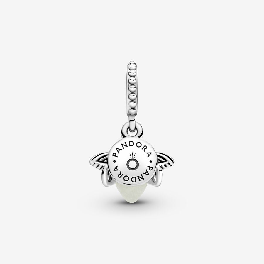 Glow-in-the-dark Firefly Dangle Charm Hallmarked S925 Sterling Silver
