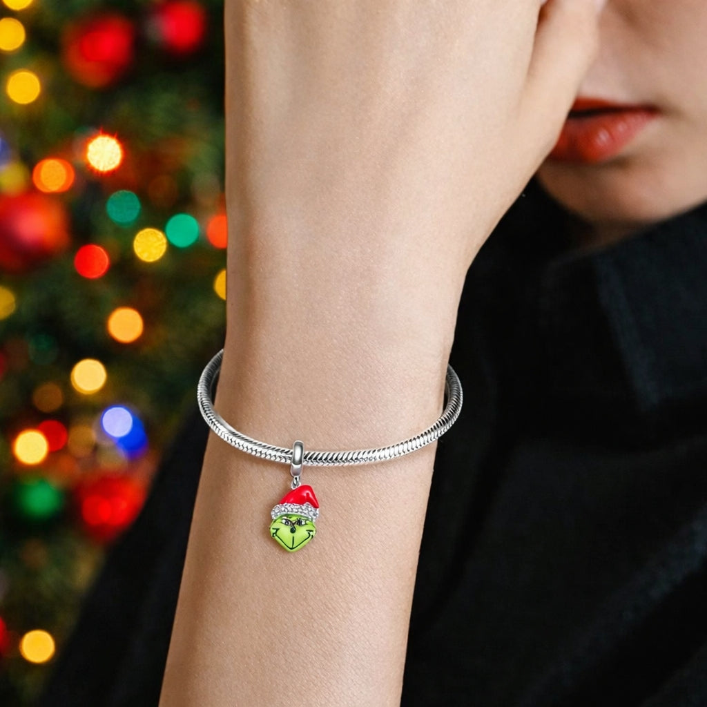 Grinch Stole Christmas Dangle Charm Hallmarked S925 Sterling Silver