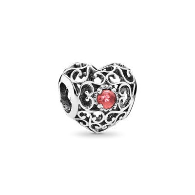 S925 Signature Heart Birthstone Months Sterling Silver Charms Collection