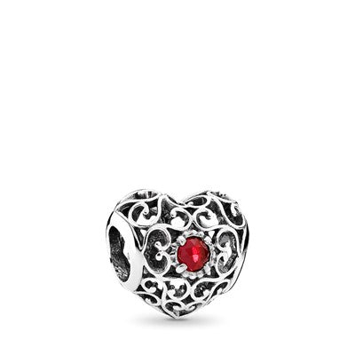 S925 Signature Heart Birthstone Months Sterling Silver Charms Collection