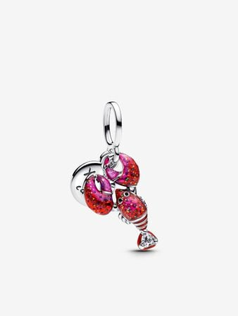 Lobster Dangle Charm Hallmarked S925 Sterling Silver