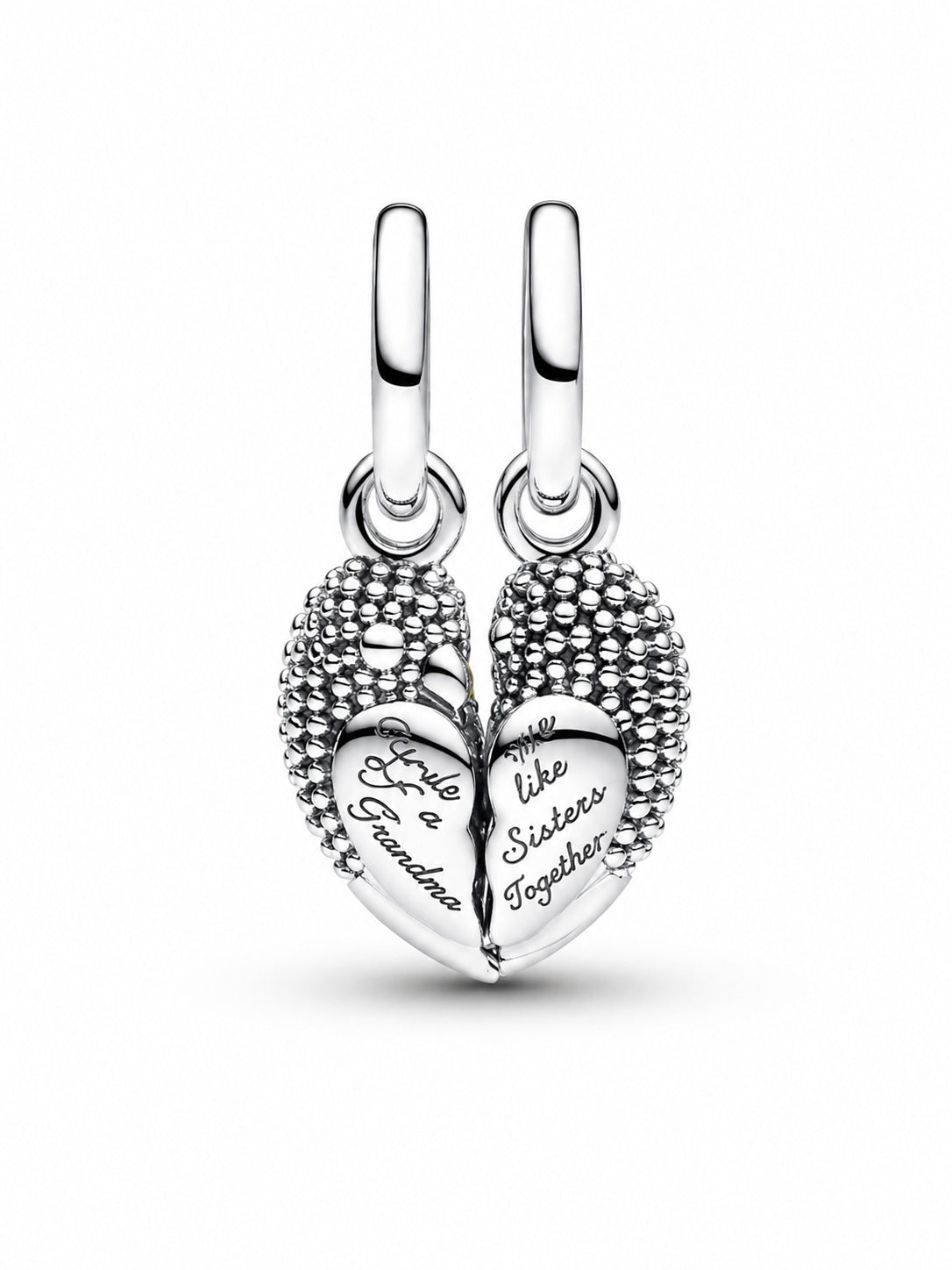 Love Birds Splitable Dangle Charm Hallmarked S925 Sterling Silver
