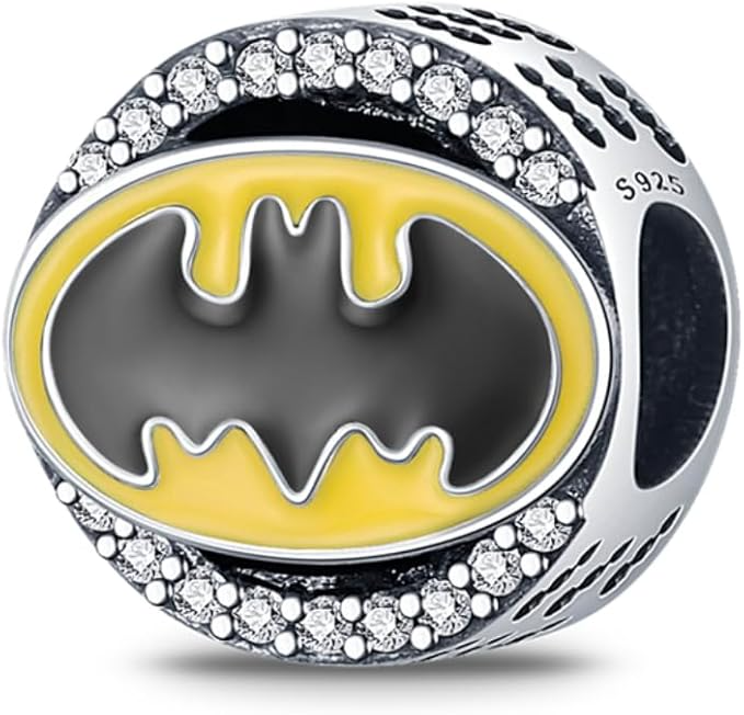 Marvel Avengers Batman Charm Hallmarked S925 Sterling Silver