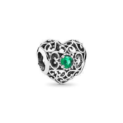 S925 Signature Heart Birthstone Months Sterling Silver Charms Collection
