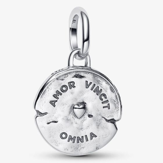 Medallion Heart Dangle Charm S925 Sterling Silver