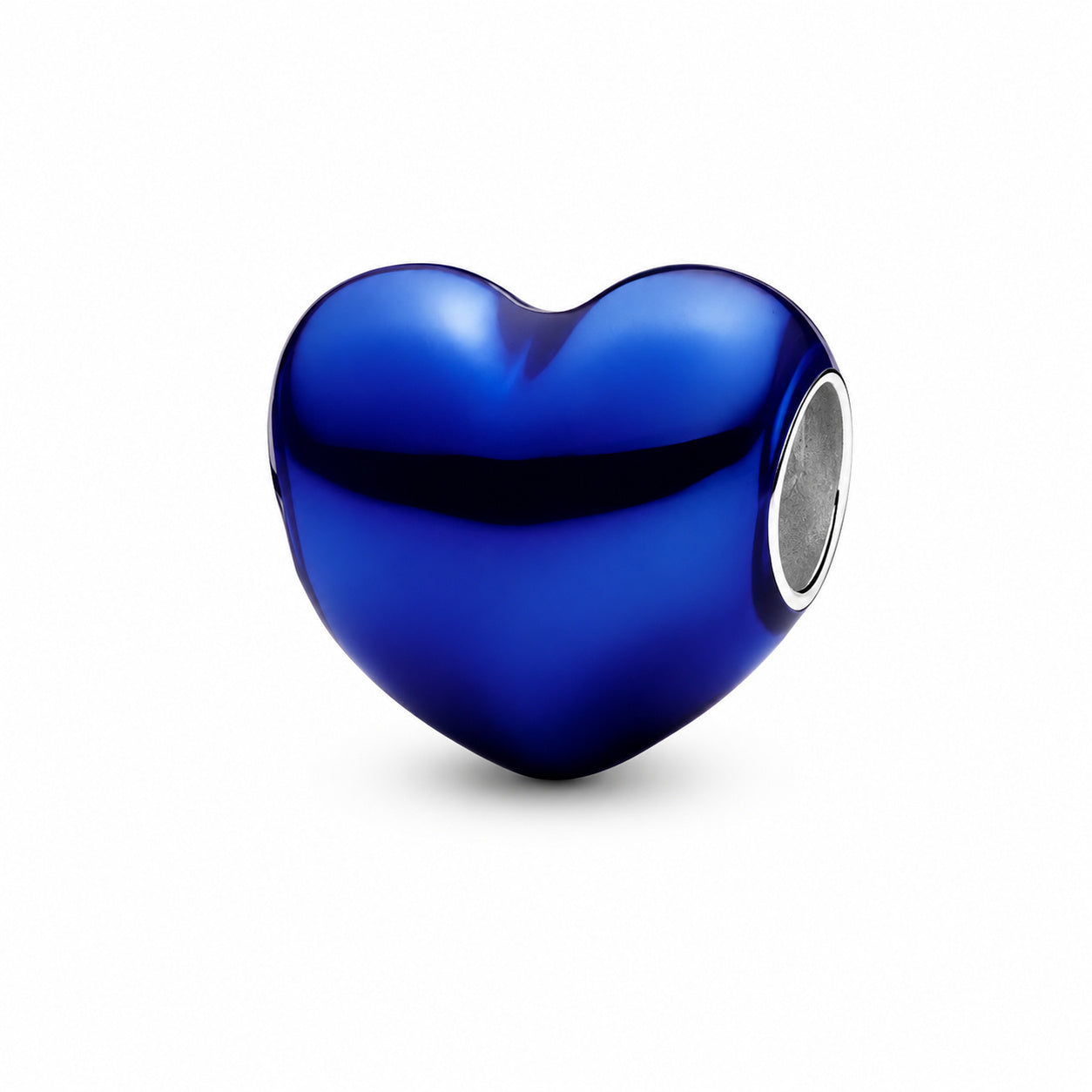 Metallic Blue Heart Charm S925 Sterling Silver