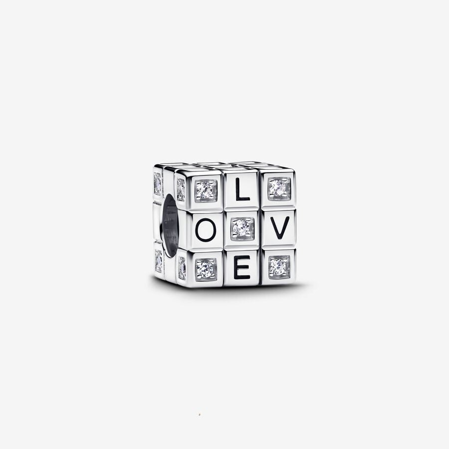 Moveable Toy Cube Charm Hallmarked S925 Sterling Silver