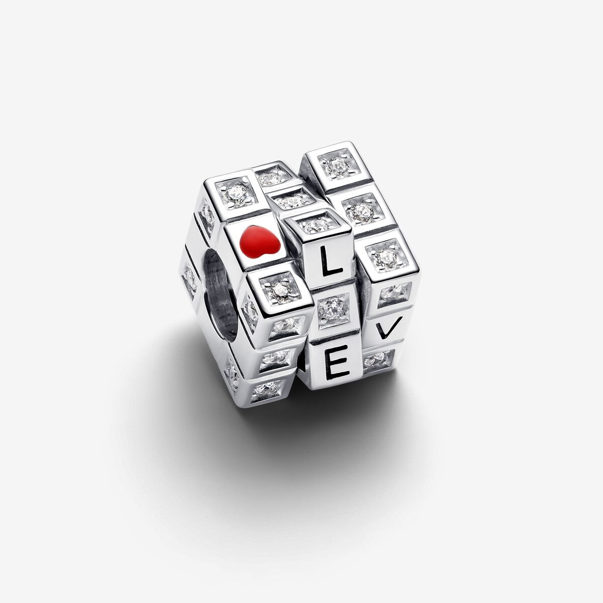 Moveable Toy Cube Charm Hallmarked S925 Sterling Silver