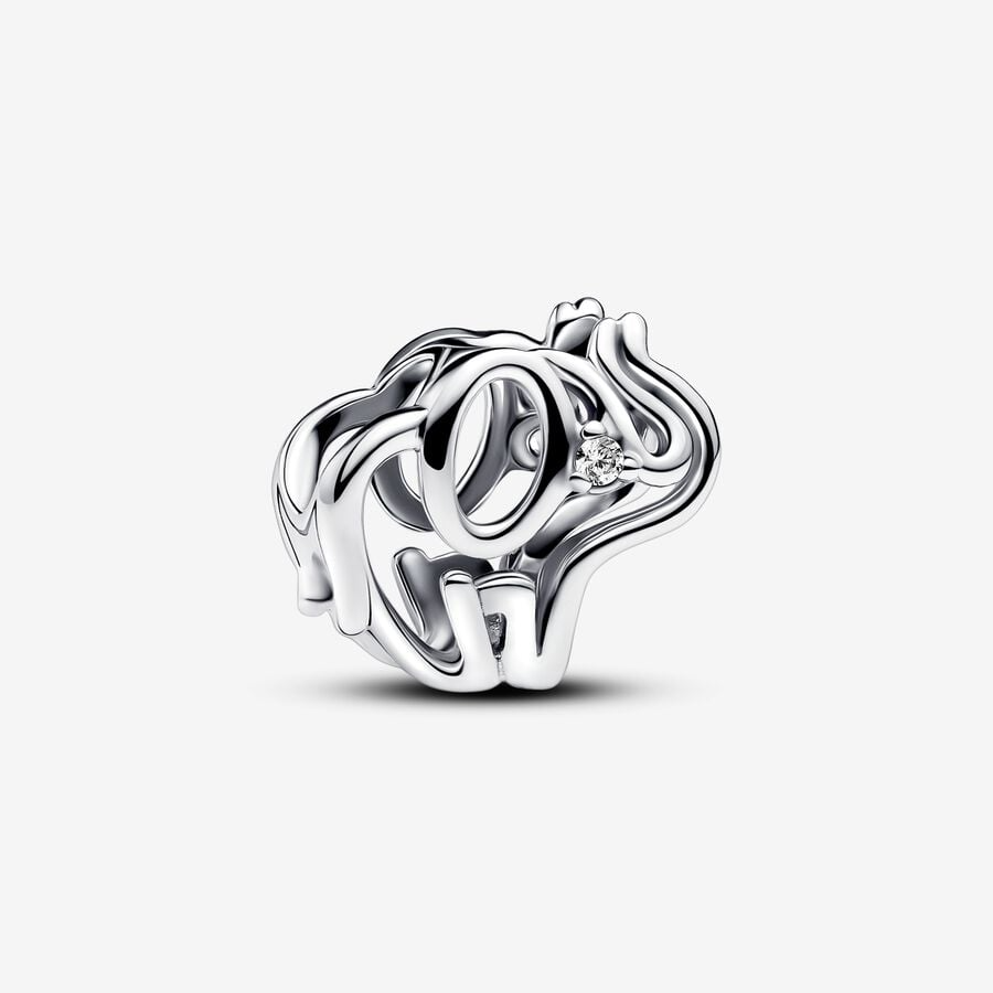 Openwork Elephant Charm Hallmarked S925 Sterling Silver