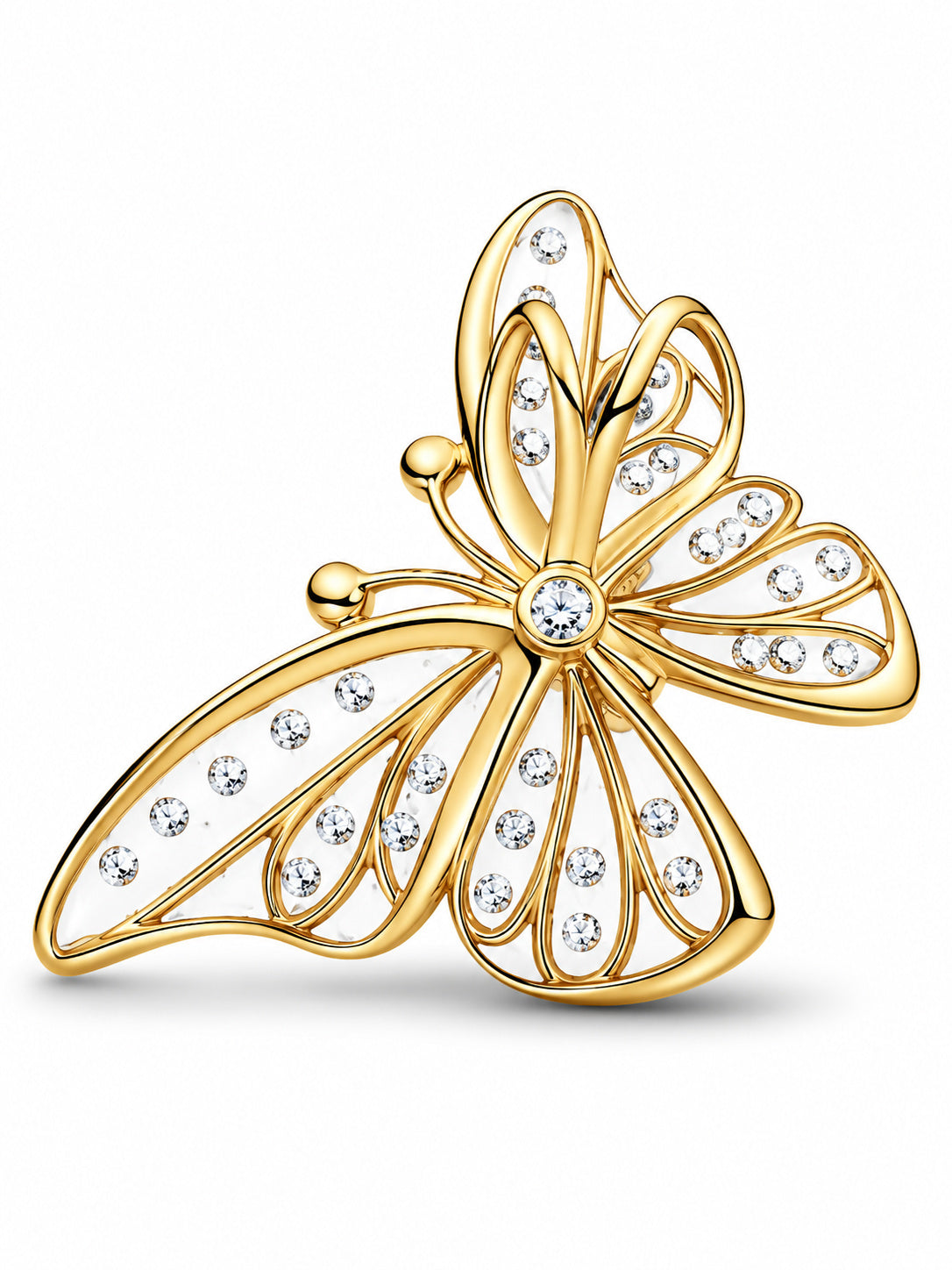 Oversized Butterfly Openwork Charm Charm S925 Sterling Silver