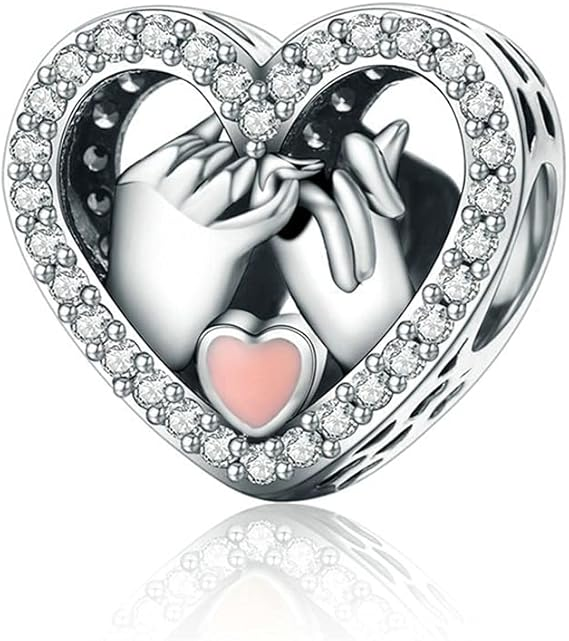 Promise of Love Heart Charm Hallmarked S925 Sterling Silver