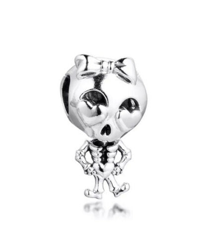 Skeleton Girl Charm Hallmarked S925 Sterling Silver