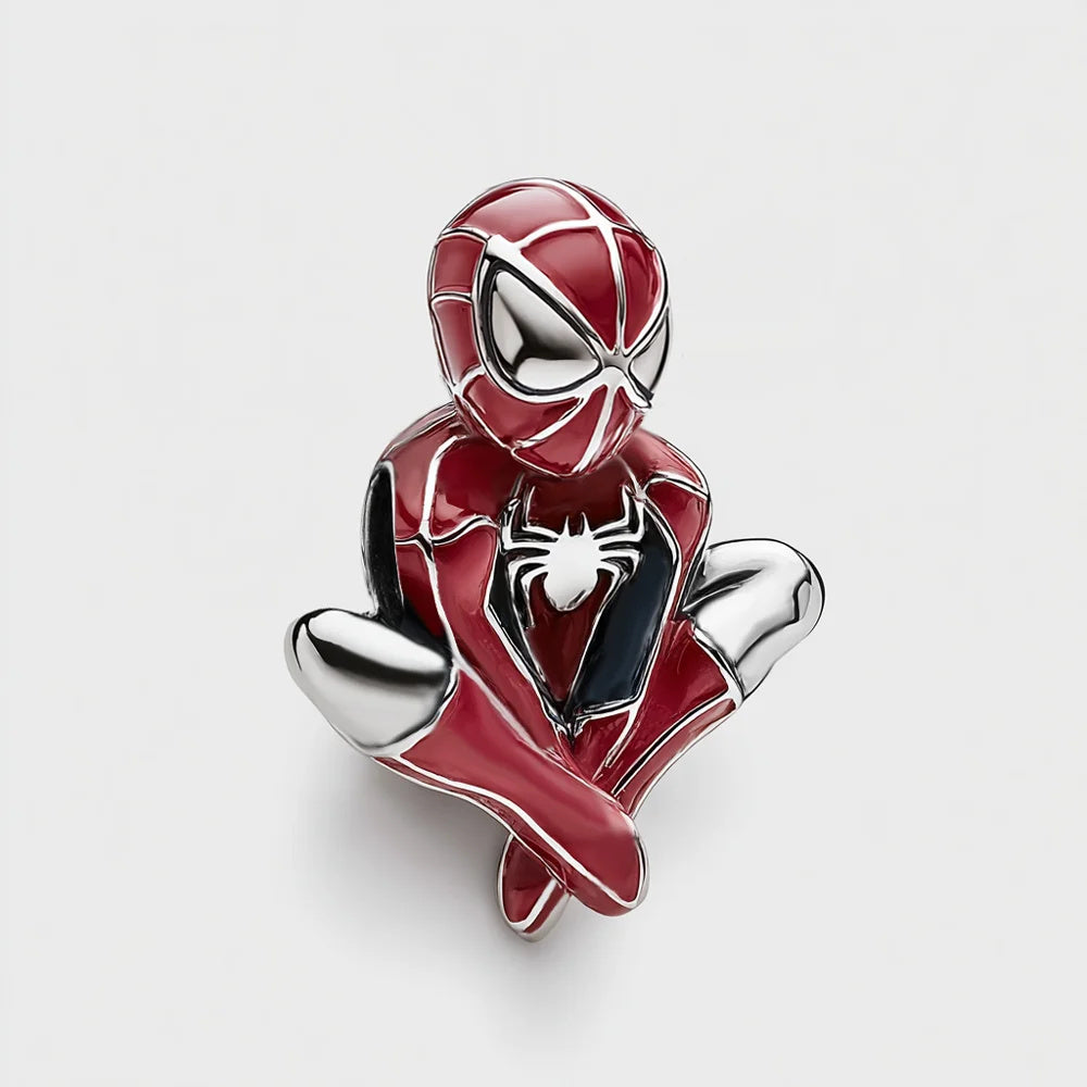 Spider Man Charm Hallmarked S925 Sterling Silver