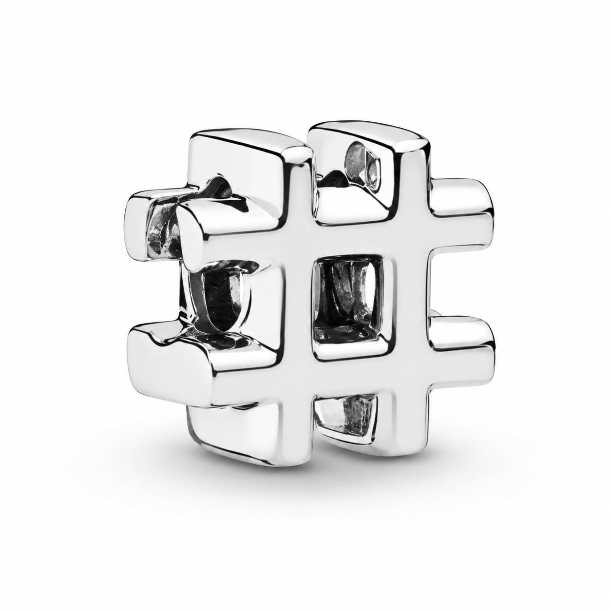 Social Media Influencer Hashtag Charm Hallmarked S925 Sterling Silver