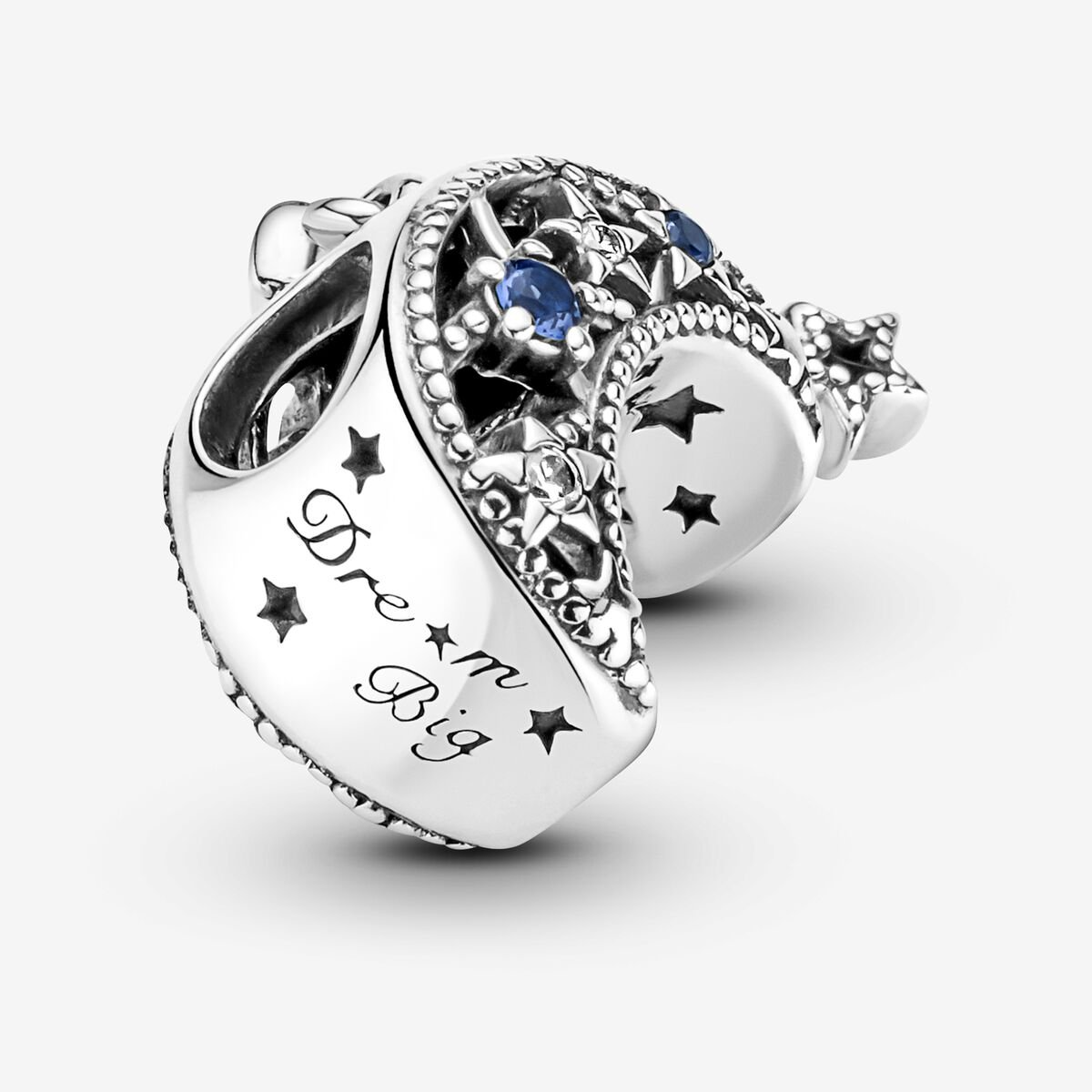 Star & Crescent Moon Charm Hallmarked S925 Sterling Silver