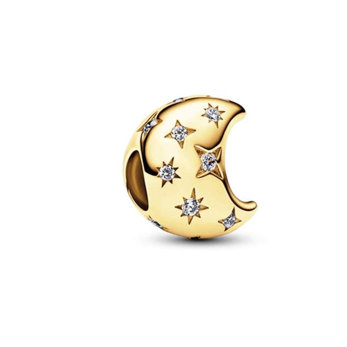The Golden Crescent Moon Charm Hallmarked S925 Sterling Silver