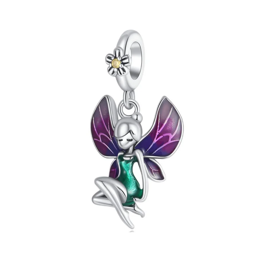 Disney Tinkerbell Dangle Charm Hallmarked S925 Sterling Silver