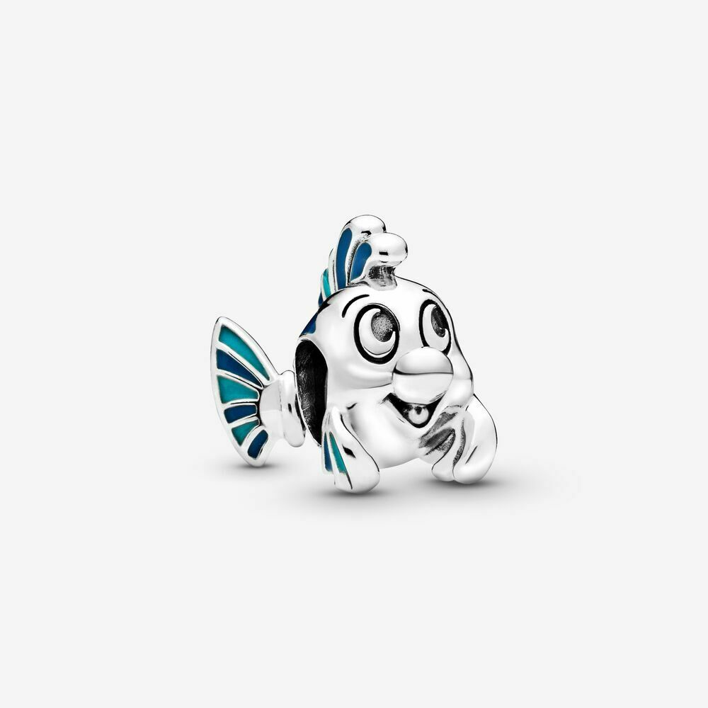 Disney The Little Mermaid Flounder Charm Hallmarked S925 Sterling Silver