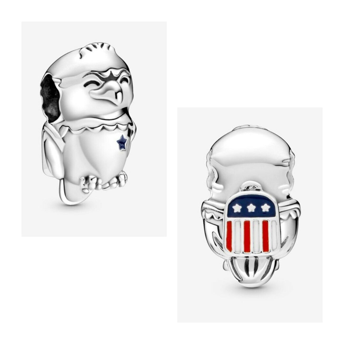 American Bald Eagle Charm Hallmarked S925 Sterling Silver